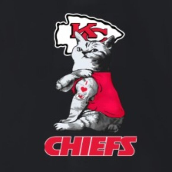 NFL Football My Cat Loves Kansas City Chiefs Sweatshirt Fan Gift Unisex Apparel - Picture 2 of 5